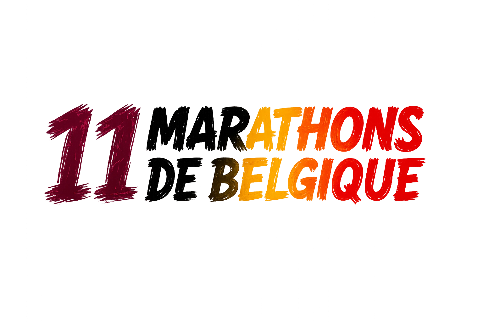 11 Marathons de Belgique — lancering grafiek in Belgische vlagkleuren